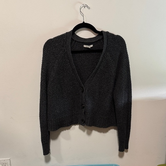 American Eagle Outfitters Sweaters - American Eagle Black Cropped Knit Button-Front Sweater